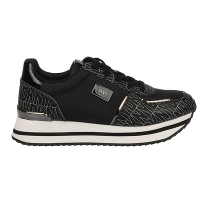 Black-Grey - Side - DKNY Womens-Ladies Davie Lace Up Trainers