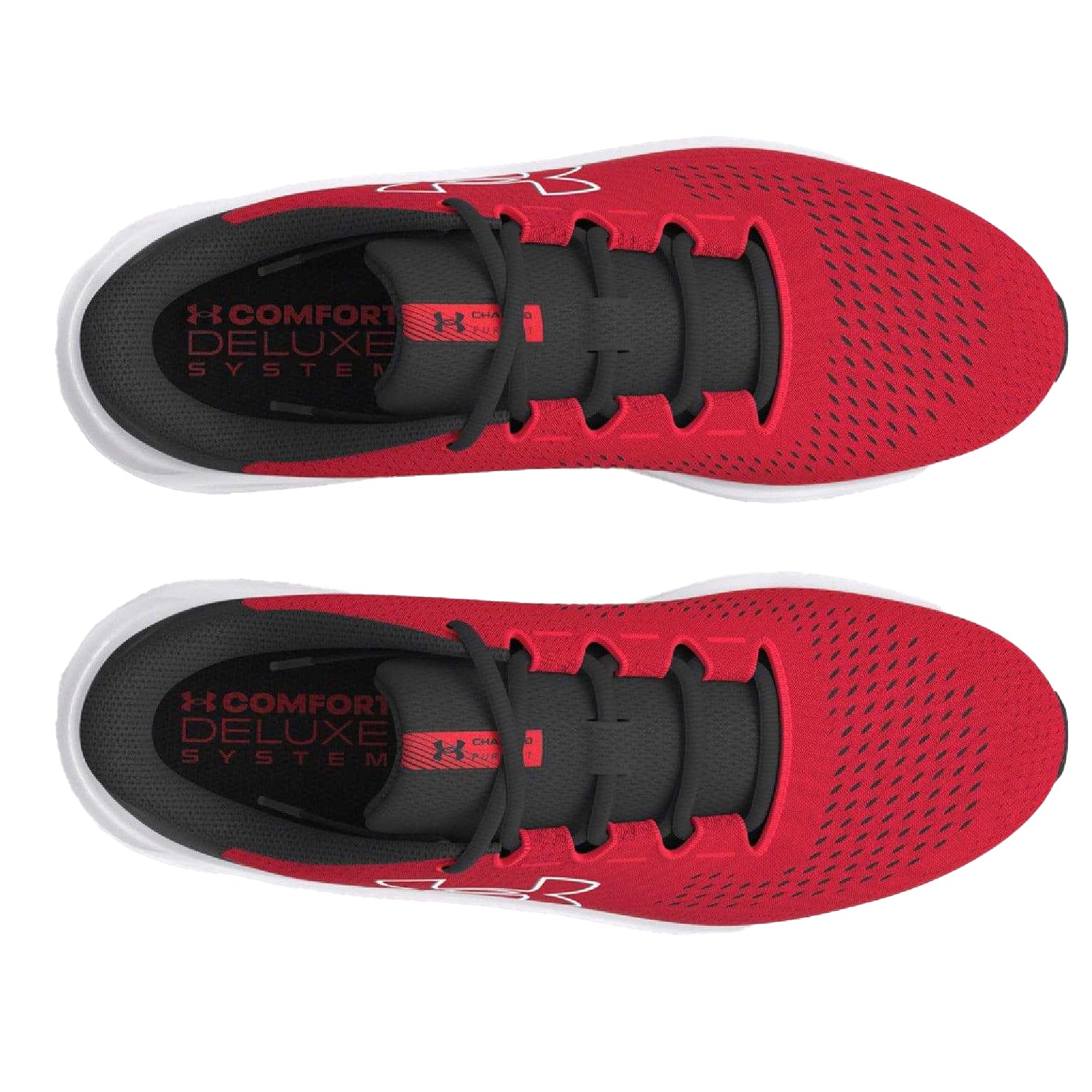 Red - Side - Under Armour Womens-Ladies Charged Pursuit 3 Running Shoes