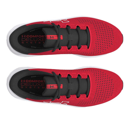 Red - Side - Under Armour Womens-Ladies Charged Pursuit 3 Running Shoes