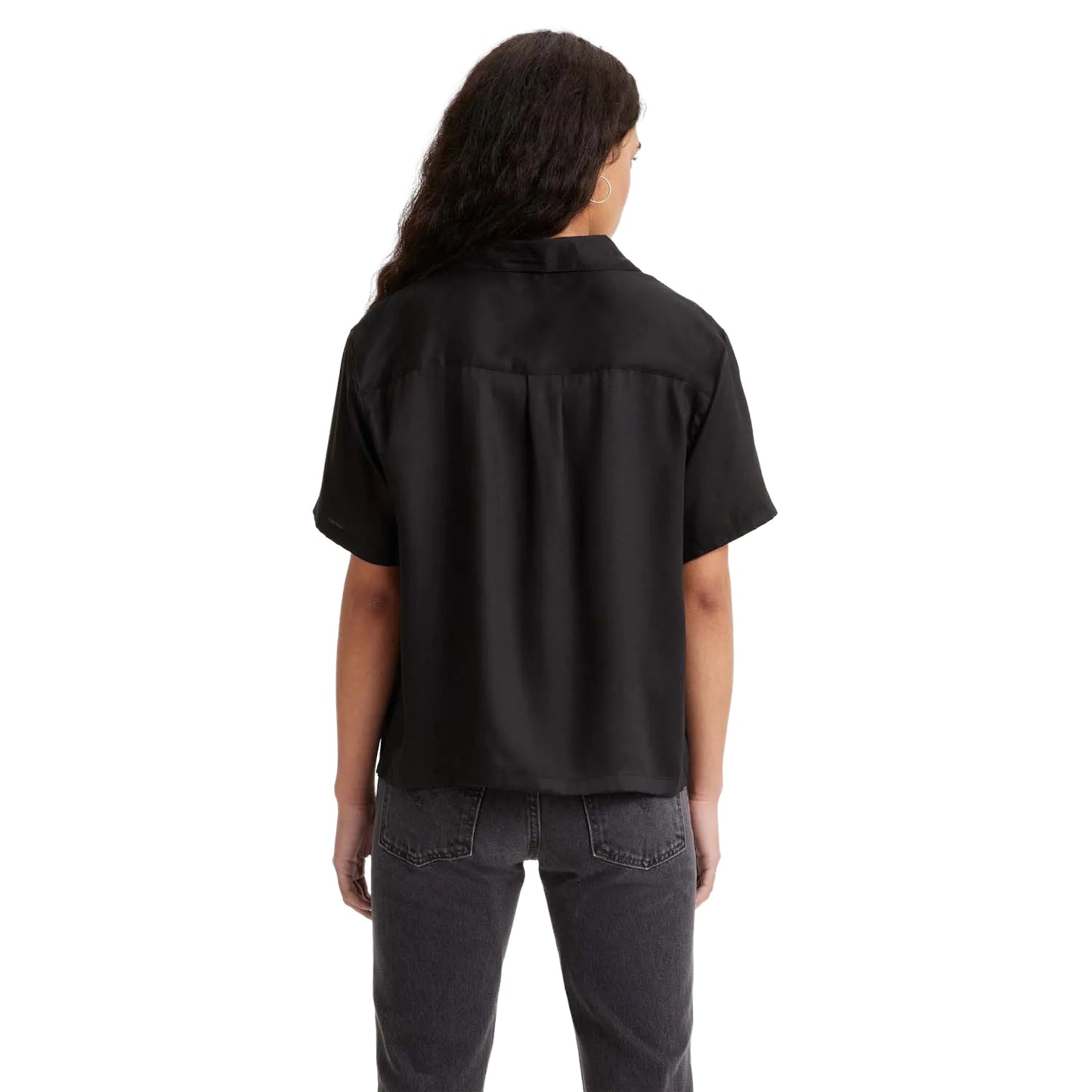 Black - Back - Levis Womens-Ladies Ember Short-Sleeved Bowling Shirt