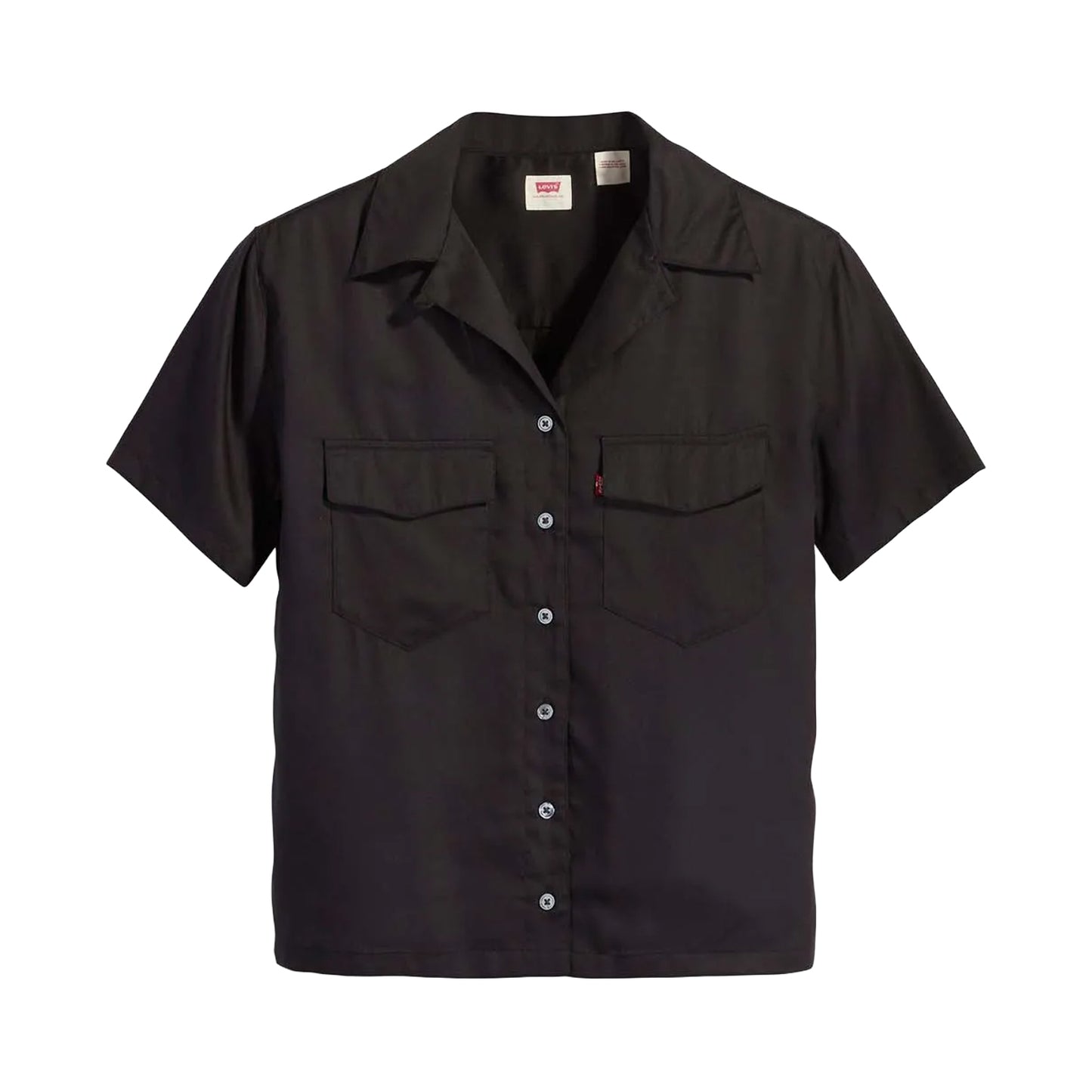 Black - Front - Levis Womens-Ladies Ember Short-Sleeved Bowling Shirt