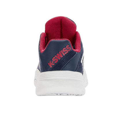 Blue-White - Back - K-Swiss Childrens-Kids Court Express Omni Leather Tennis Shoes