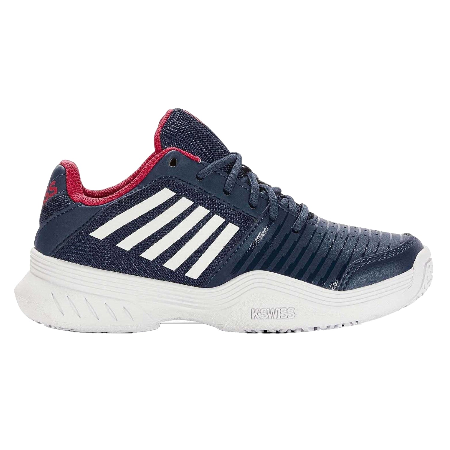 Blue-White - Lifestyle - K-Swiss Childrens-Kids Court Express Omni Leather Tennis Shoes