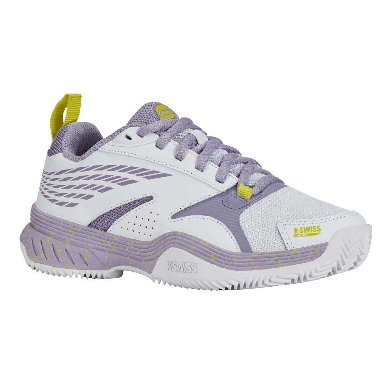 White-Grey - Front - K-Swiss Mens SpeedEx Synthetic Leather Tennis Padel Shoes