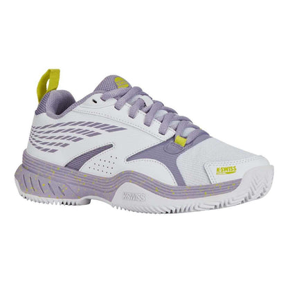 White-Grey - Front - K-Swiss Mens SpeedEx Synthetic Leather Tennis Padel Shoes