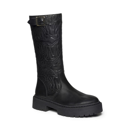 Black - Back - Steve Madden Womens-Ladies Gelina Leather Knee-High Boots