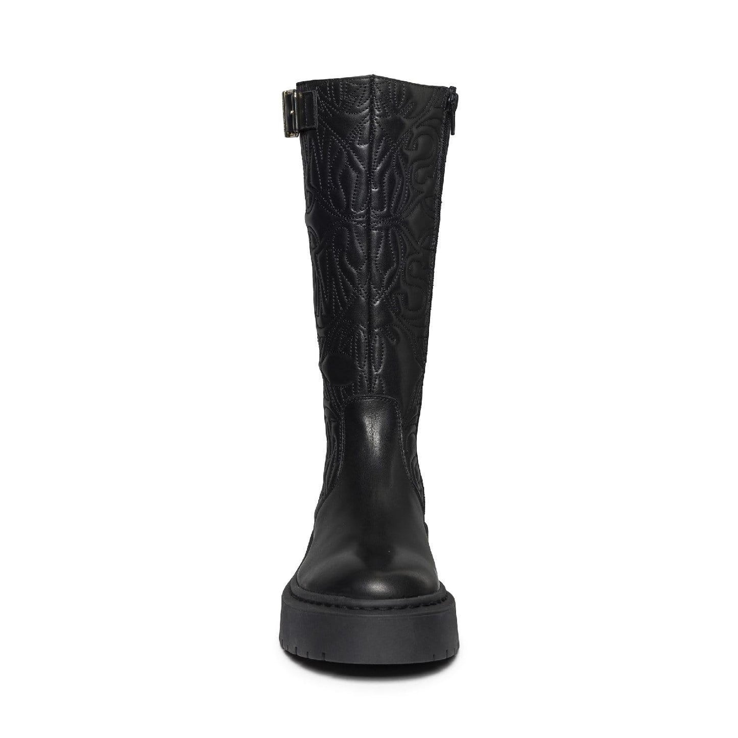 Black - Side - Steve Madden Womens-Ladies Gelina Leather Knee-High Boots