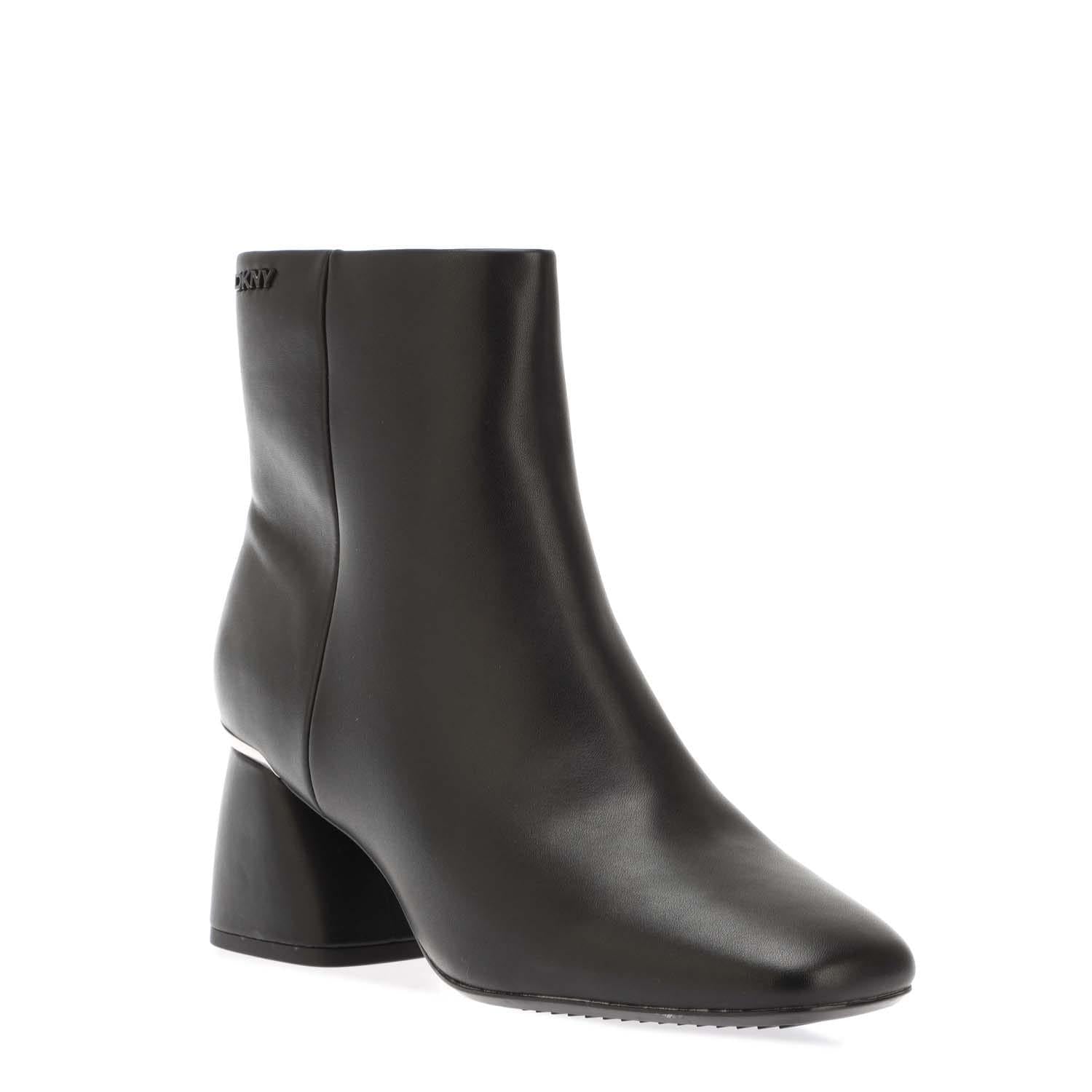 Black - Back - DKNY Womens-Ladies Caleena Logo Heeled Boots