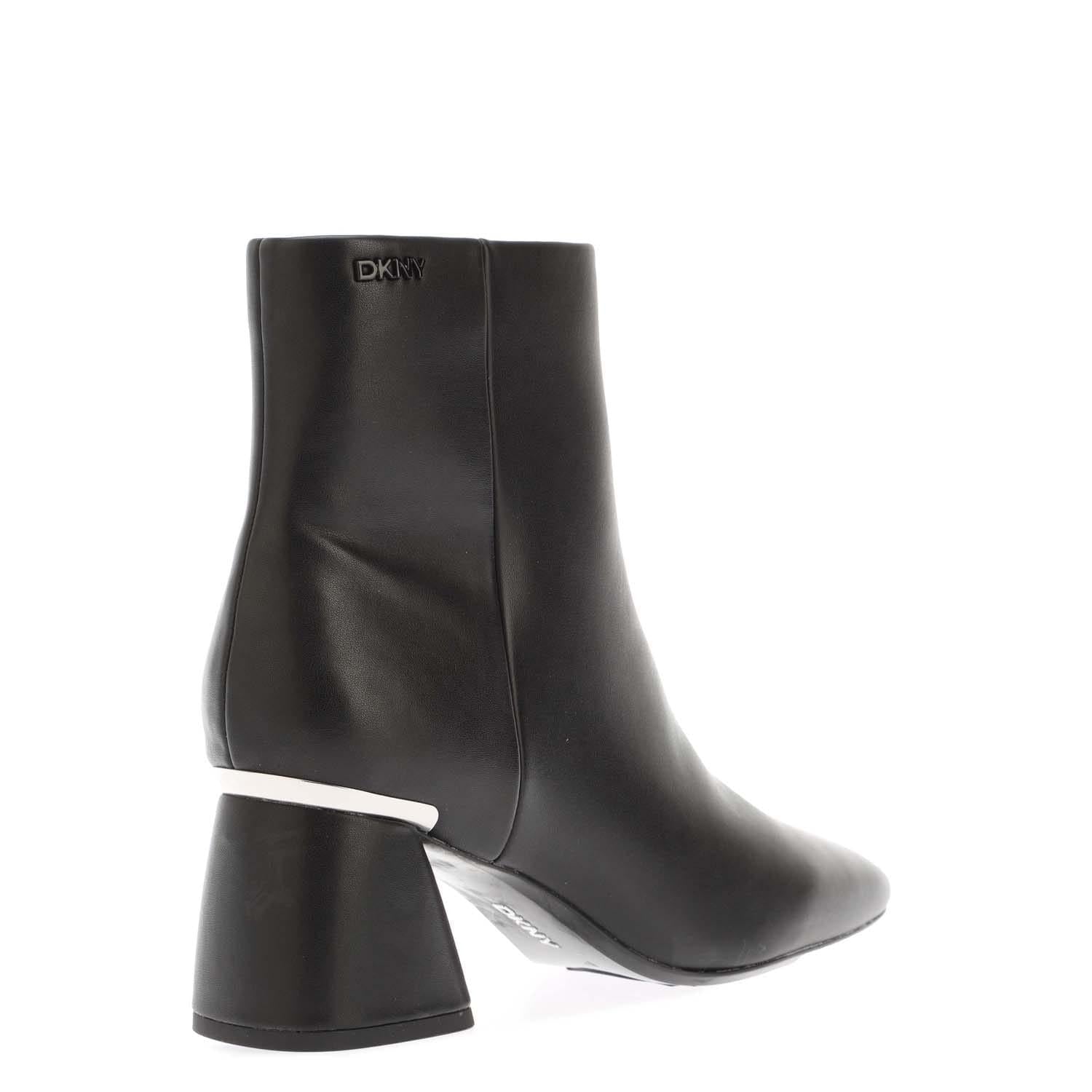 Black - Side - DKNY Womens-Ladies Caleena Logo Heeled Boots