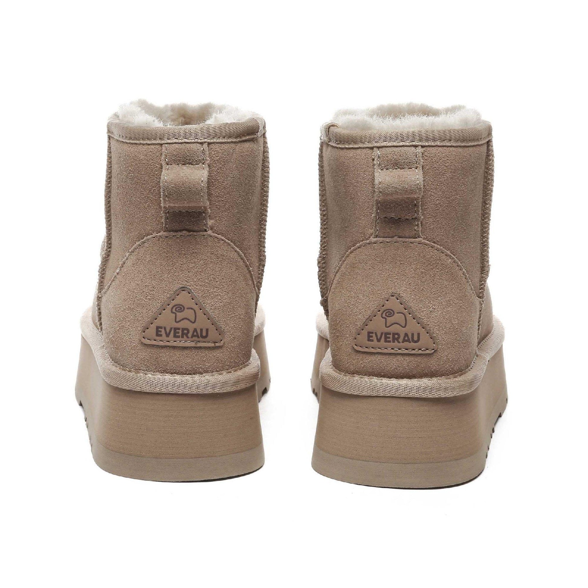 Brown - Lifestyle - EverAu Womens-Ladies Dusky Classic Cow Suede Mini Boots