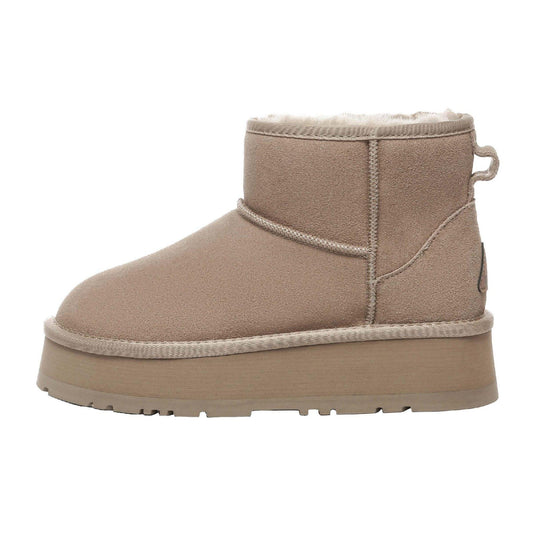 Brown - Front - EverAu Womens-Ladies Dusky Classic Cow Suede Mini Boots