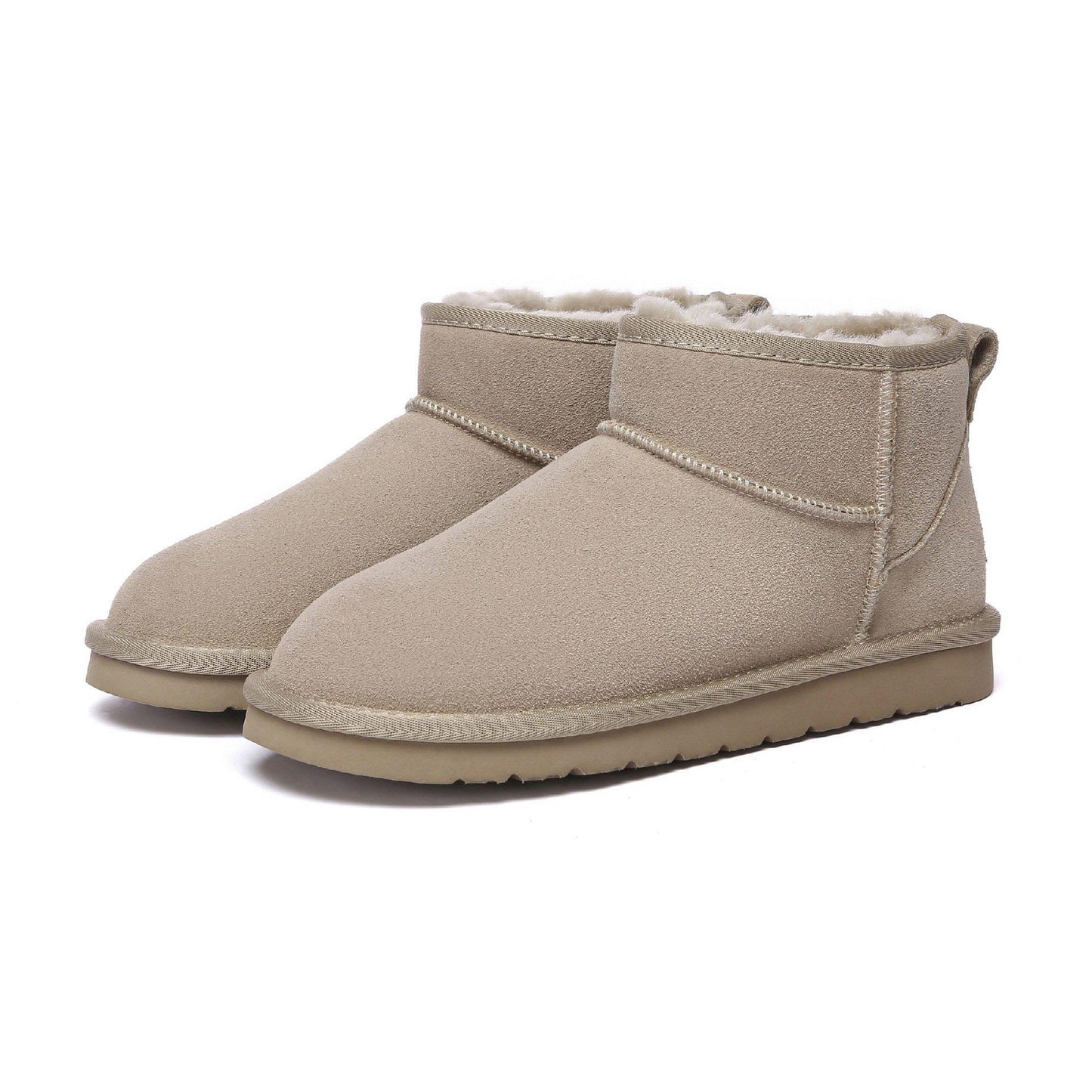 Sand - Lifestyle - EverAu Womens-Ladies Finch Ultra Classic Cow Suede Mini Boots