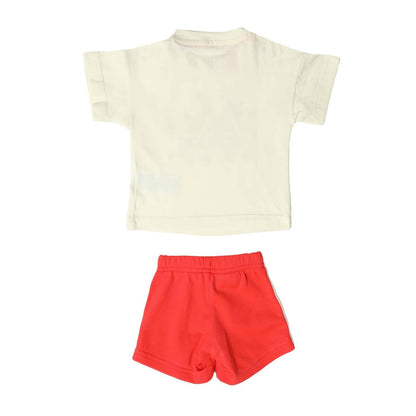 White-Red - Back - Adidas Childrens-Kids Essentials Fruit All-Over Print Top & Bottom Set