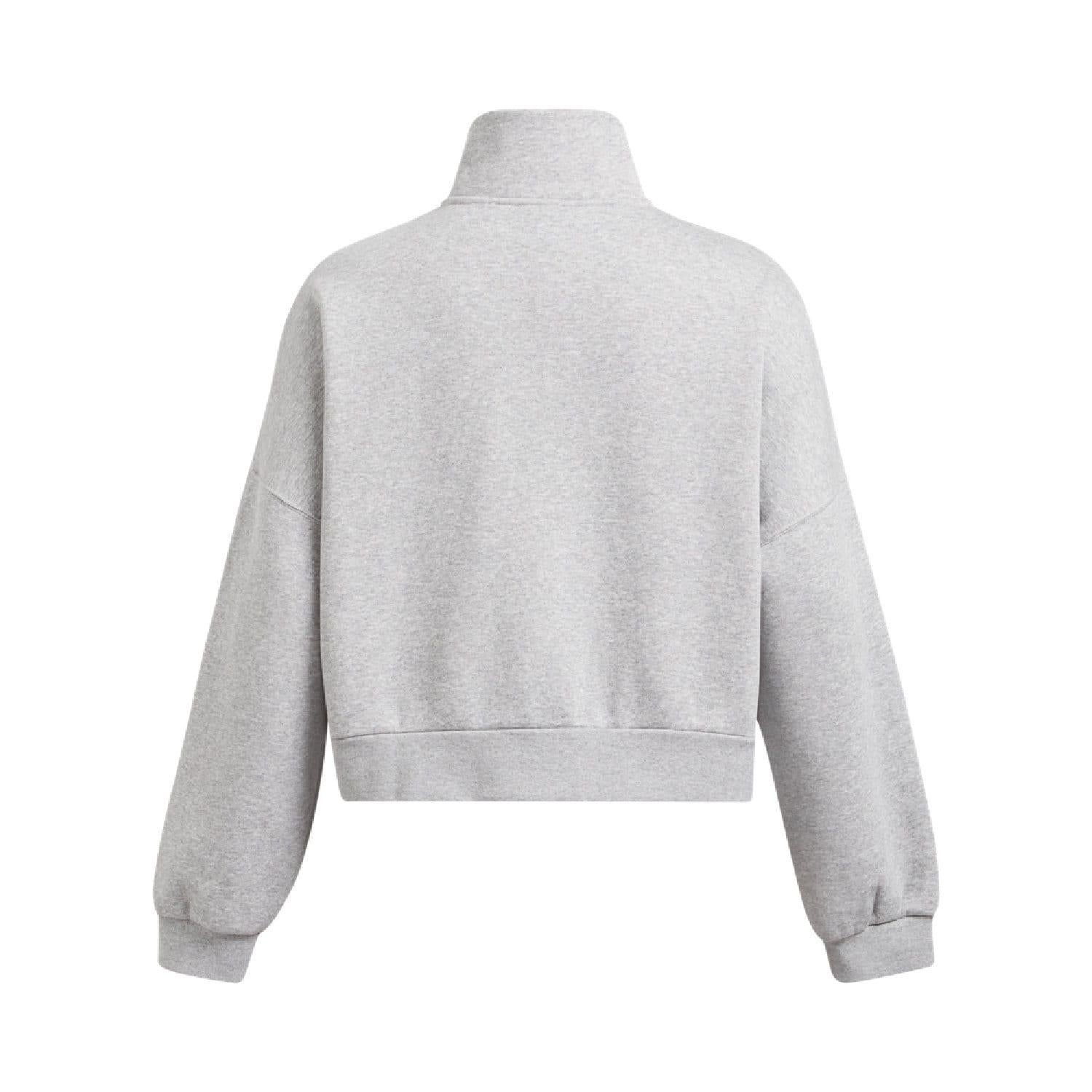 Grey - Lifestyle - Under Armour Womens-Ladies Icon Half Zip Oversized Fleece Top