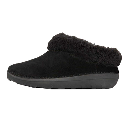 Black - Back - Fit Flop Womens-Ladies Loaff II Shearling Snug Fit Slippers