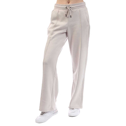 Beige - Side - DKNY Womens-Ladies Embellished Logo Trousers