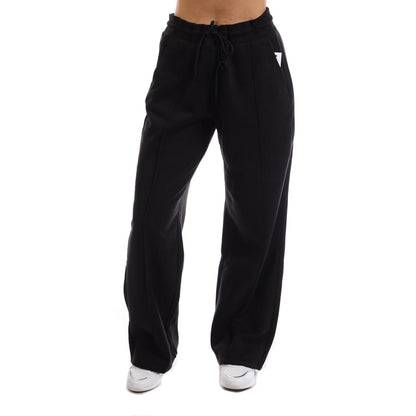 Black - Front - DKNY Womens-Ladies Embellished Logo Trousers