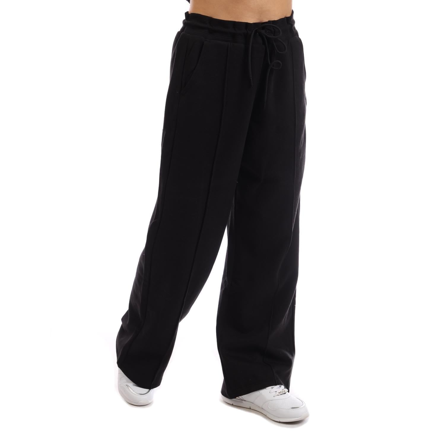 Black - Lifestyle - DKNY Womens-Ladies Embellished Logo Trousers