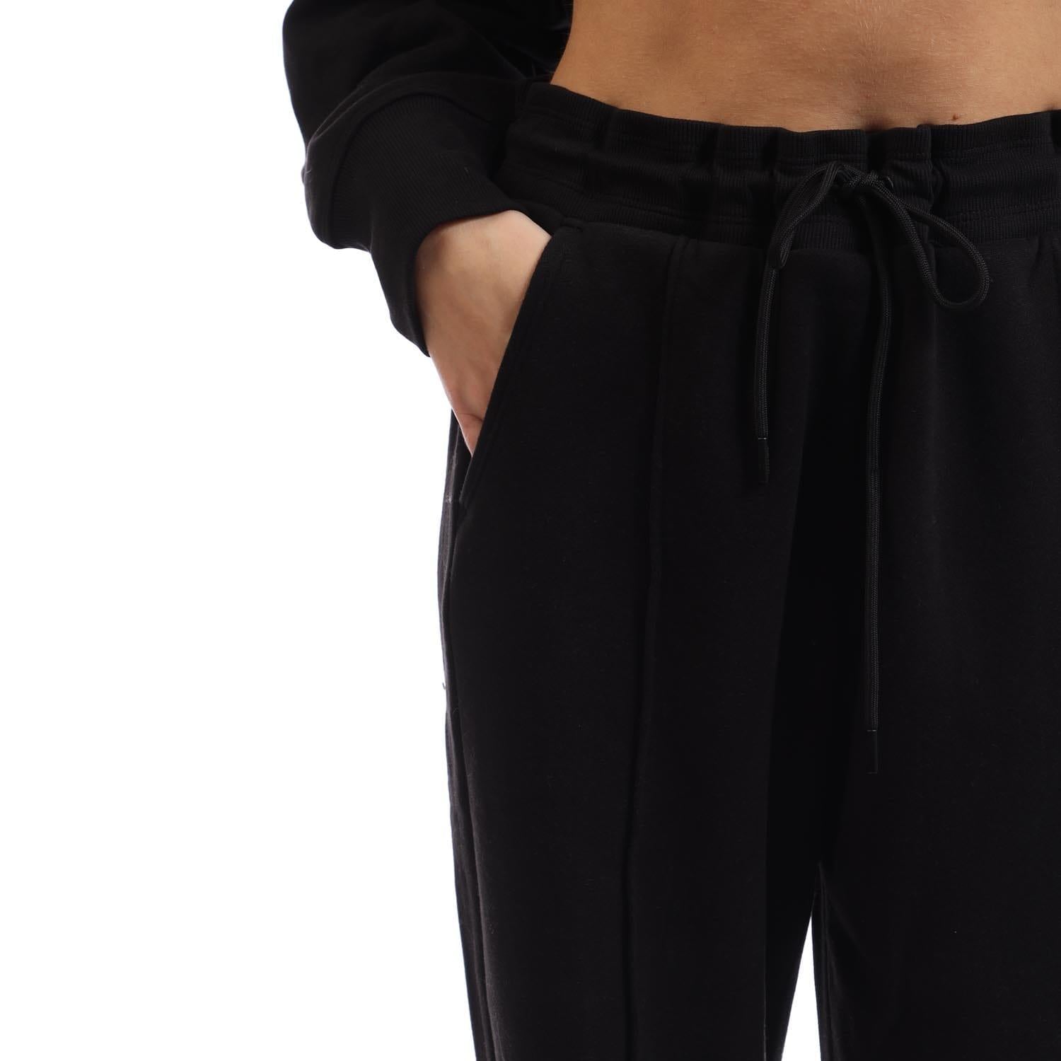 Black - Pack Shot - DKNY Womens-Ladies Embellished Logo Trousers