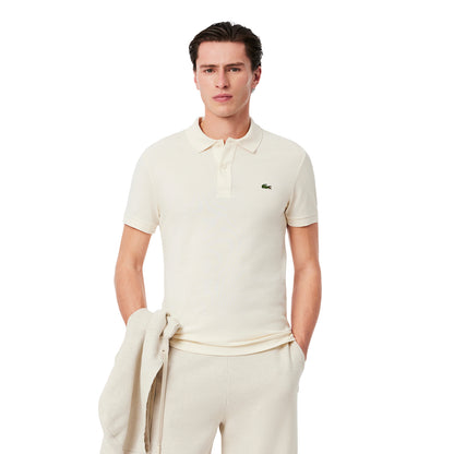 Cream - Side - Lacoste Mens L.12.12 Pique Slim Polo Shirt