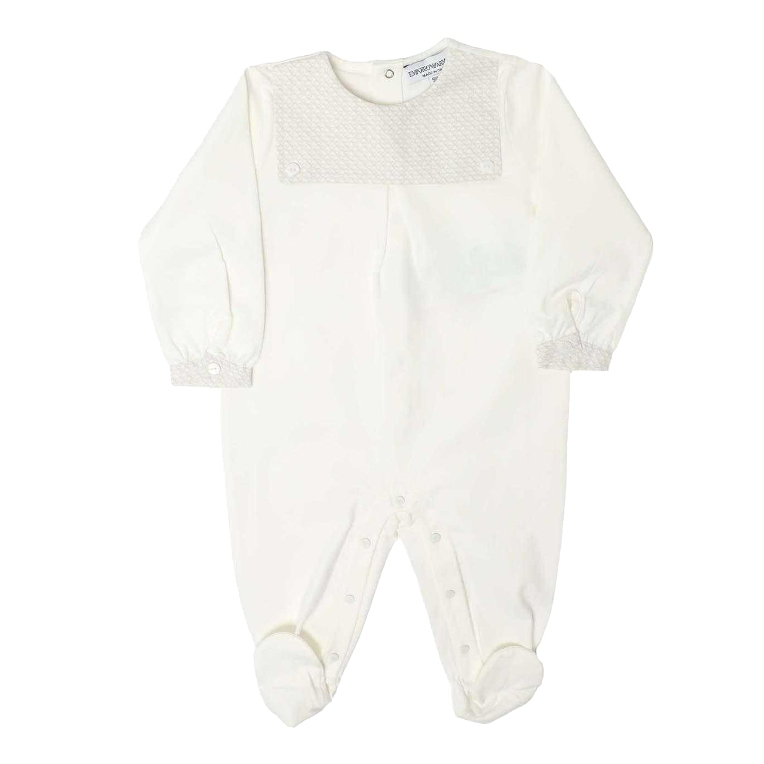 Beige - Front - Emporio Armani Baby Sleepsuit