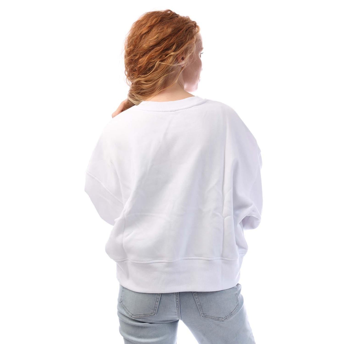 White-Silver - Side - DKNY Womens-Ladies Foil Logo Sweatshirt