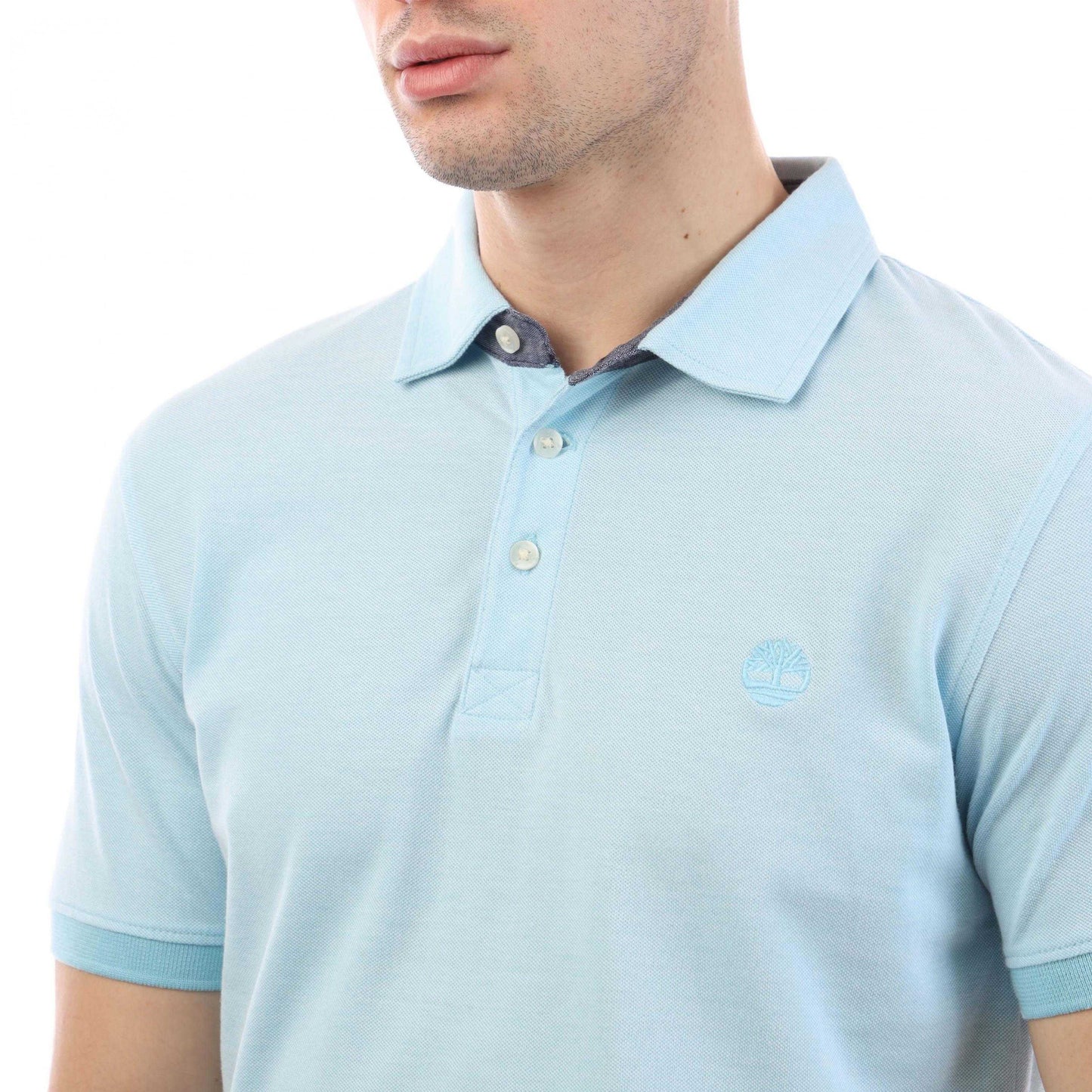 Blue - Side - Timberland Mens Baboosic Brook Oxford Polo Shirt
