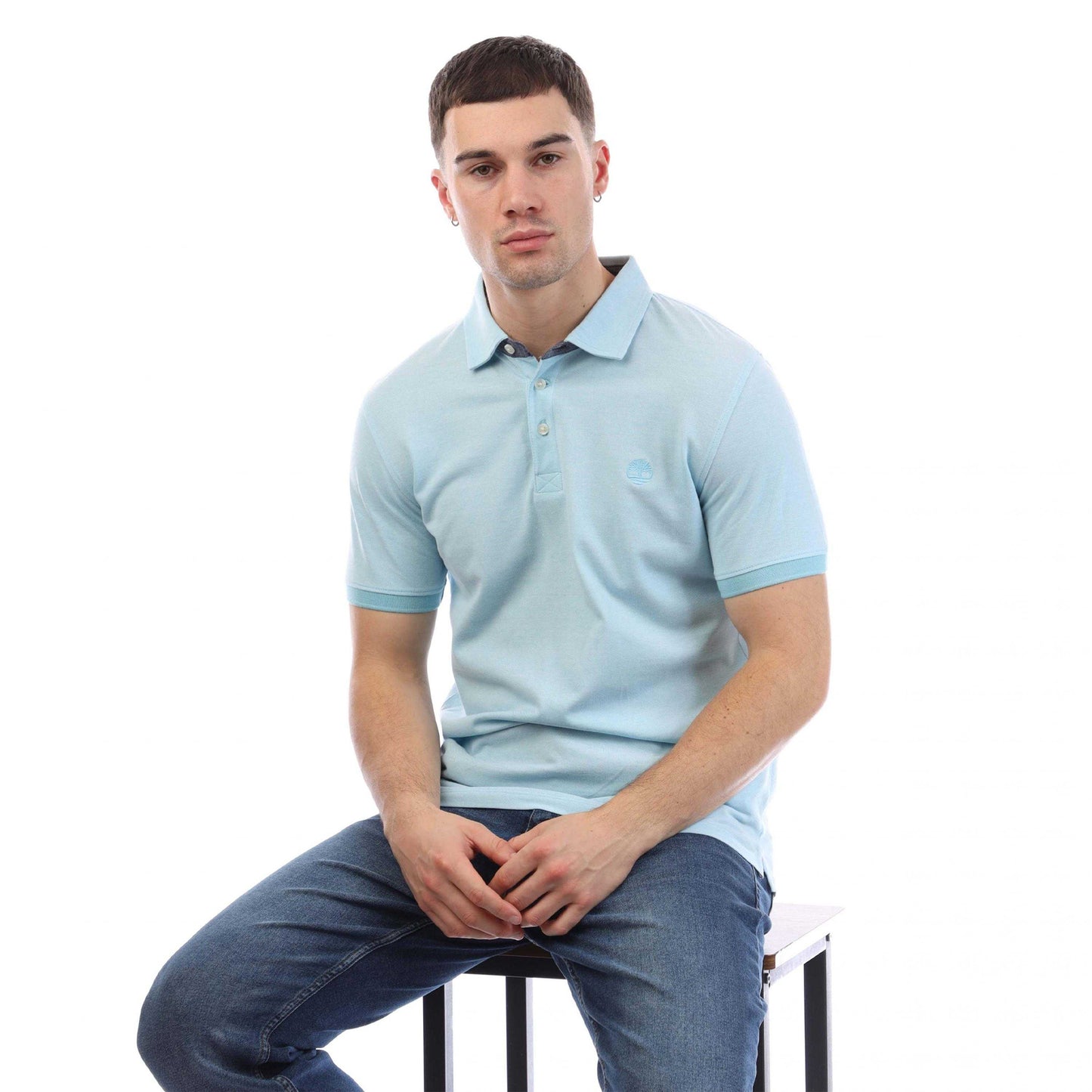 Blue - Lifestyle - Timberland Mens Baboosic Brook Oxford Polo Shirt