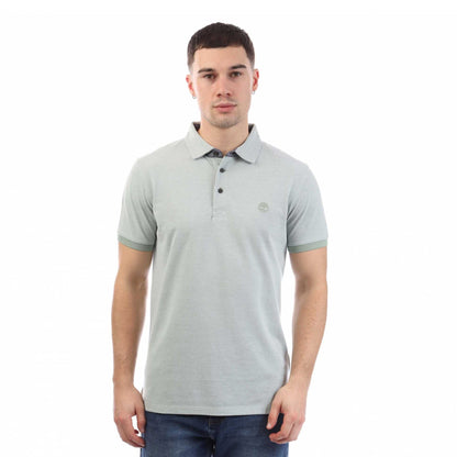 Green - Front - Timberland Mens Baboosic Brook Oxford Polo Shirt