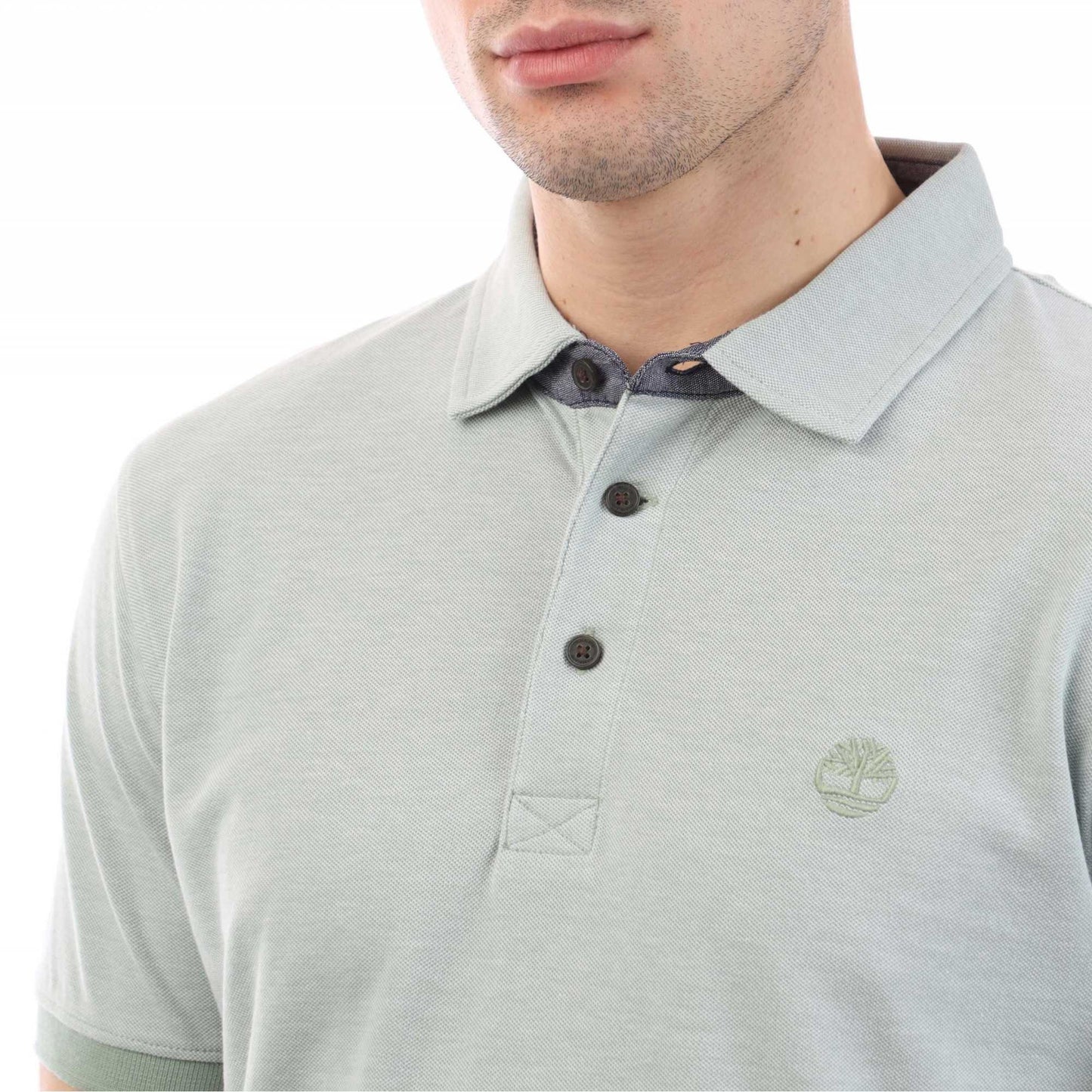 Green - Side - Timberland Mens Baboosic Brook Oxford Polo Shirt