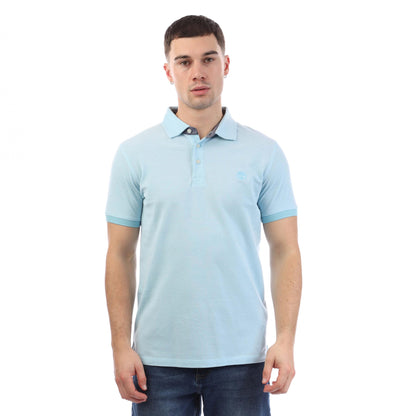 Blue - Front - Timberland Mens Baboosic Brook Oxford Polo Shirt