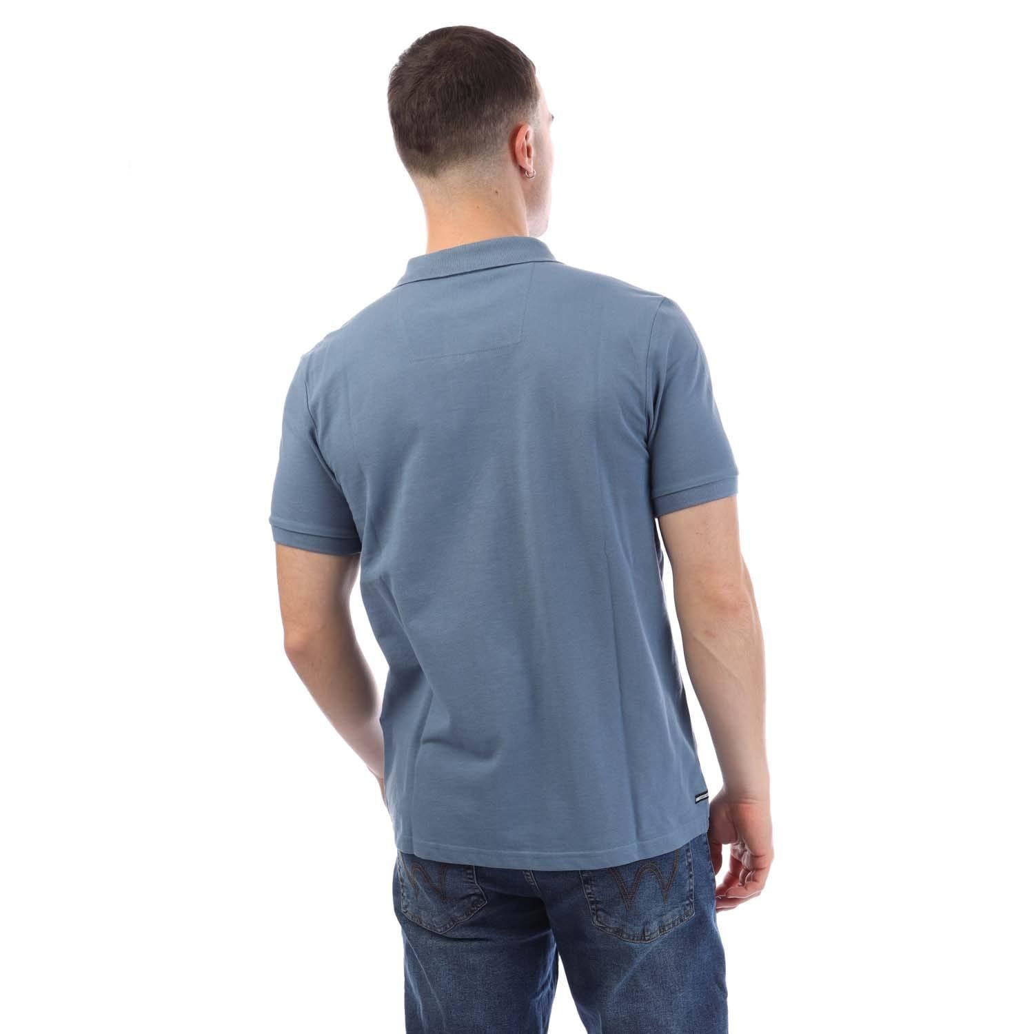 Blue - Back - Weekend Offender Mens Barnum Polo Shirt