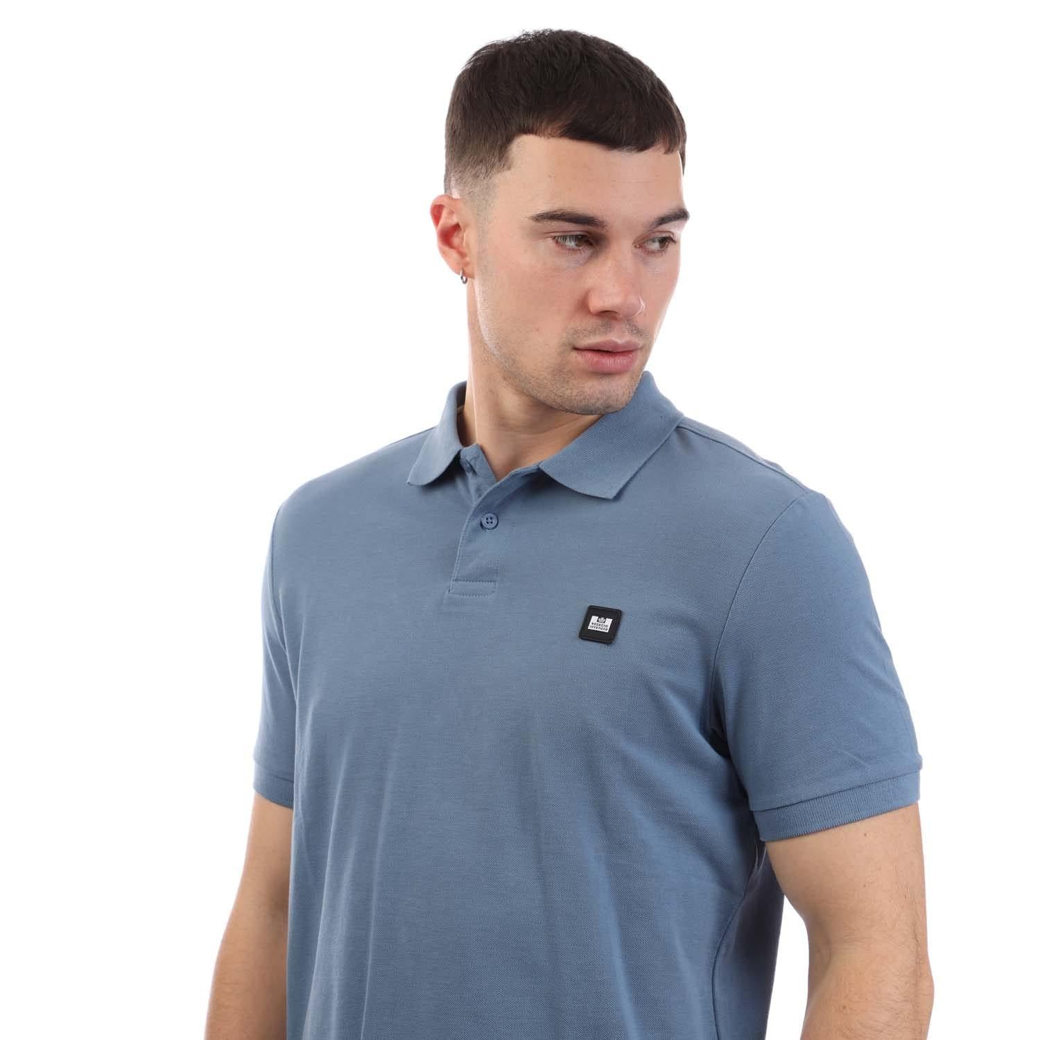 Blue - Side - Weekend Offender Mens Barnum Polo Shirt