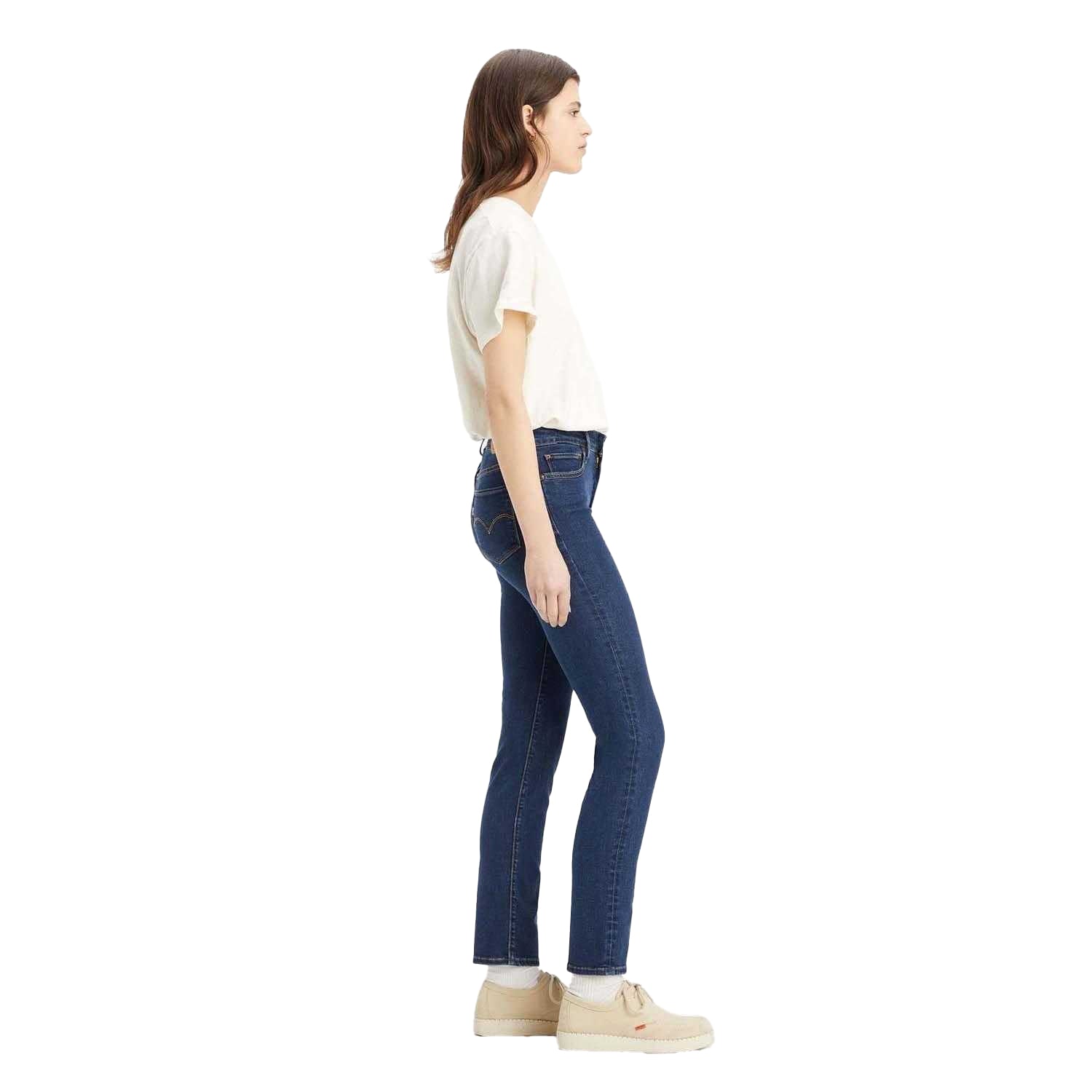 Blue - Side - Levis Womens-Ladies 712 Slim Jeans