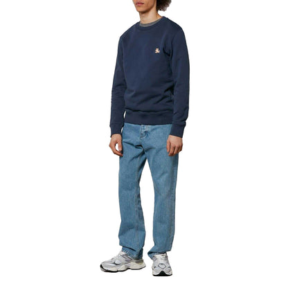 Blue - Back - Maison Kitsuné Mens Chillax Patch Regular Sweatshirt