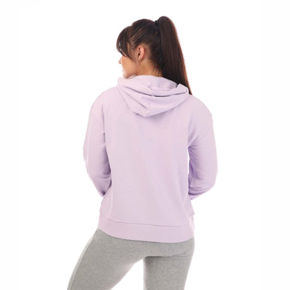 Lilac - Back - Timberland Womens-Ladies Stacked Logo Loop Back Hoodie
