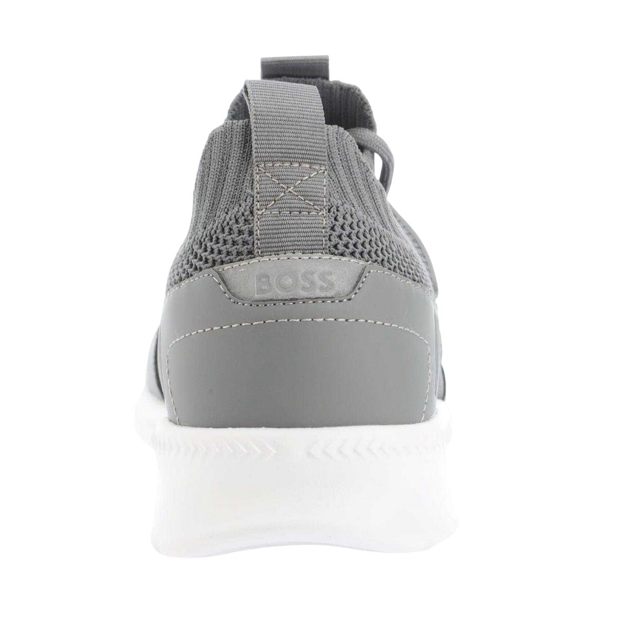 Grey - Back - Boss Mens Extreme Suede Running Trainers