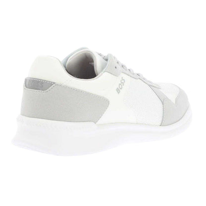 White - Pack Shot - Boss Mens Extreme Suede Running Trainers