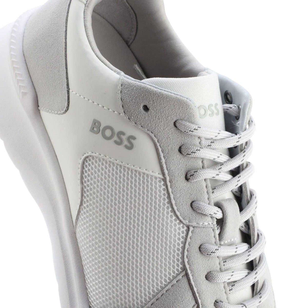 White - Close up - Boss Mens Extreme Suede Running Trainers