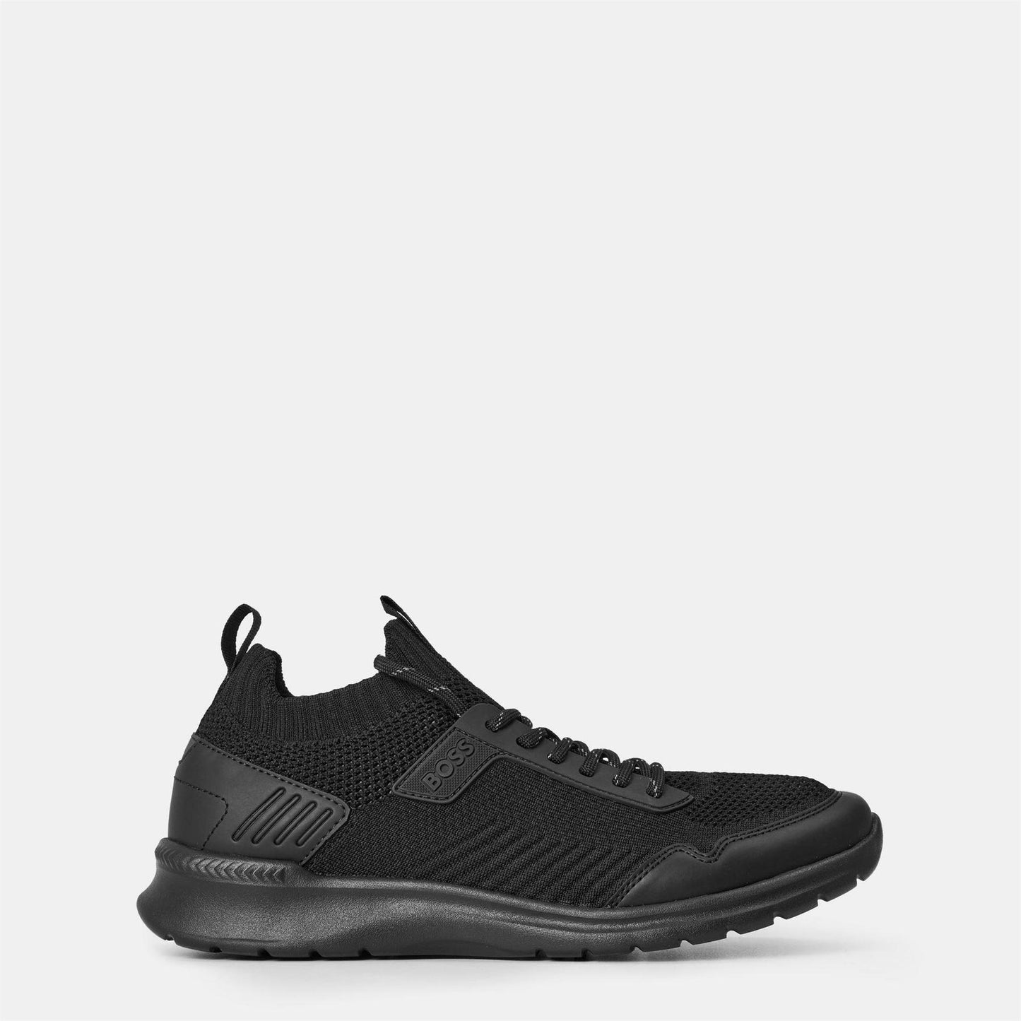 Black - Front - Boss Mens Extreme Suede Running Trainers
