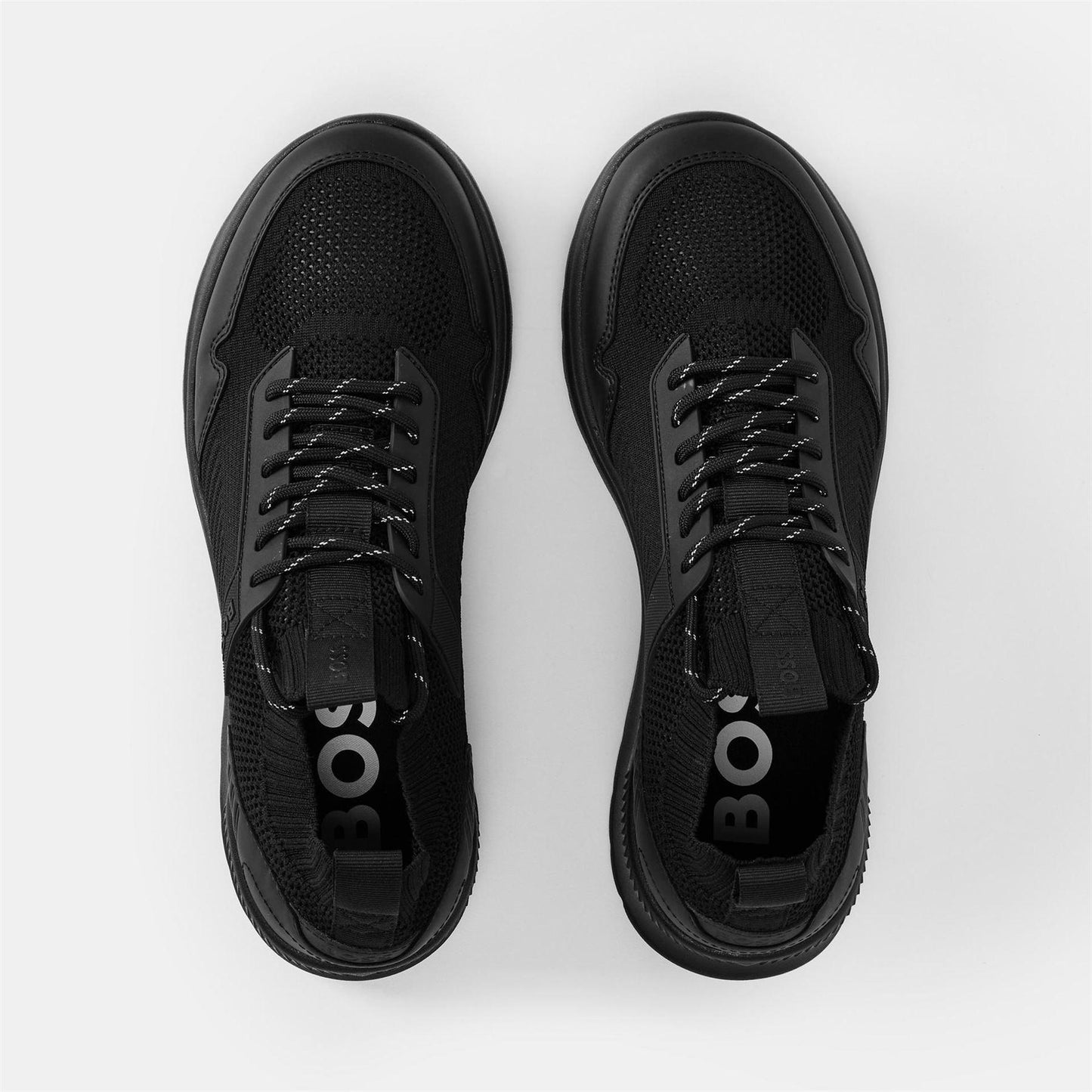 Black - Pack Shot - Boss Mens Extreme Suede Running Trainers