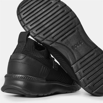 Black - Close up - Boss Mens Extreme Suede Running Trainers