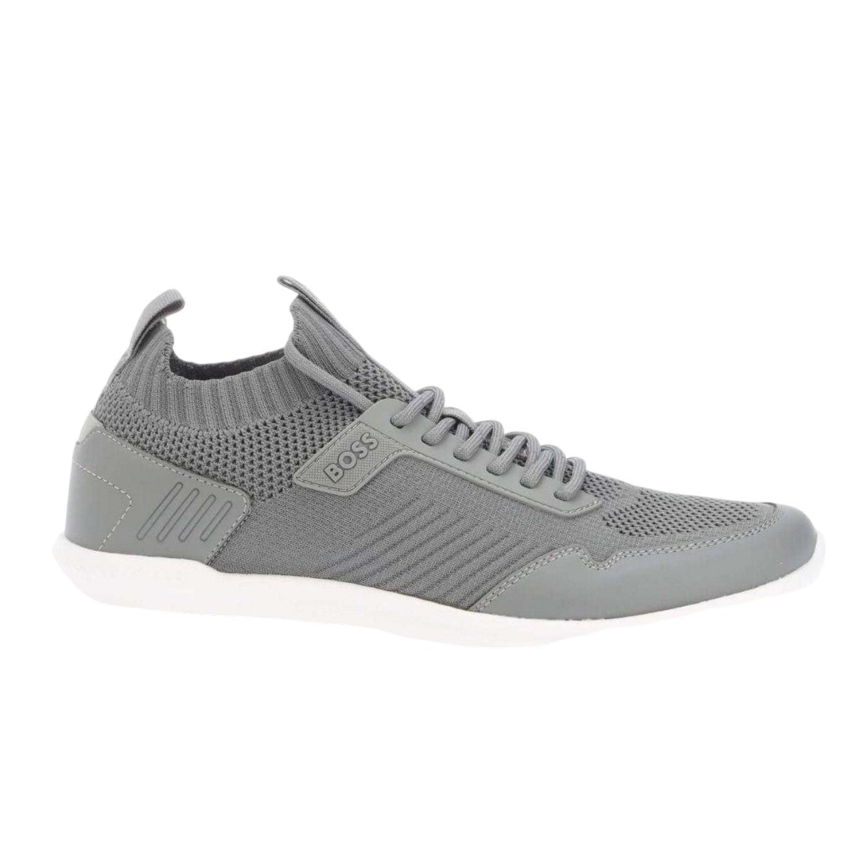 Grey - Lifestyle - Boss Mens Extreme Suede Running Trainers