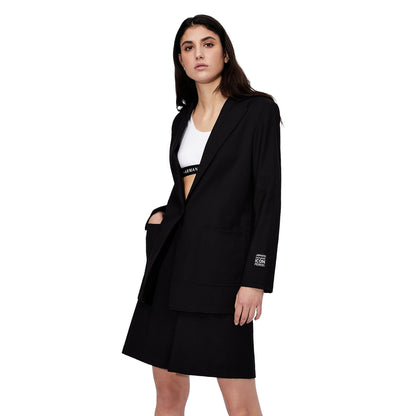 Black - Lifestyle - Armani Exchange Womens-Ladies Plain Blazer