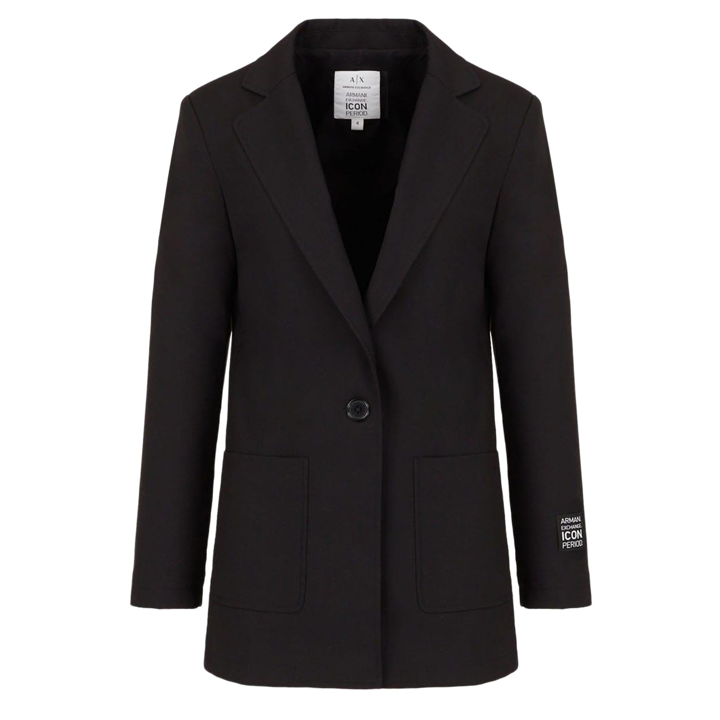 Black - Front - Armani Exchange Womens-Ladies Plain Blazer