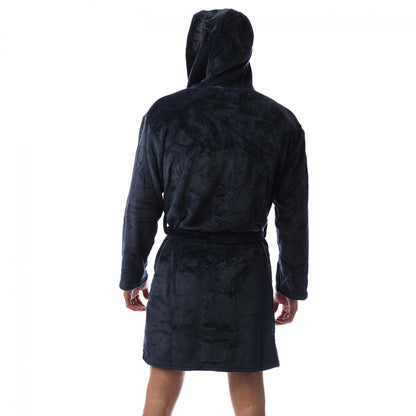 Navy - Back - Bench Mens Enstrada Fleece Dressing Gown
