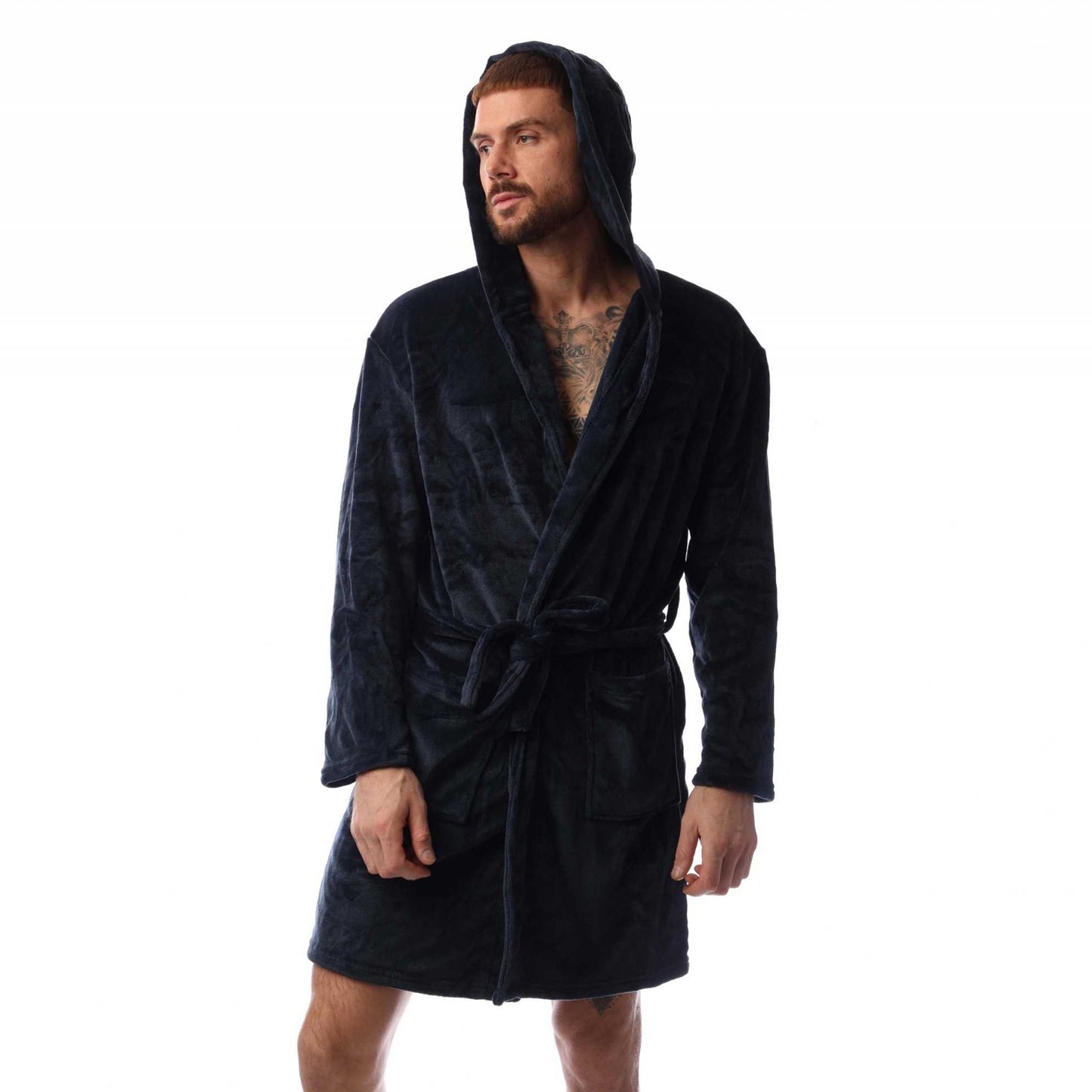 Navy - Front - Bench Mens Enstrada Fleece Dressing Gown