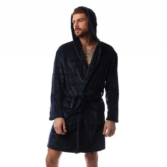 Navy - Front - Bench Mens Enstrada Fleece Dressing Gown
