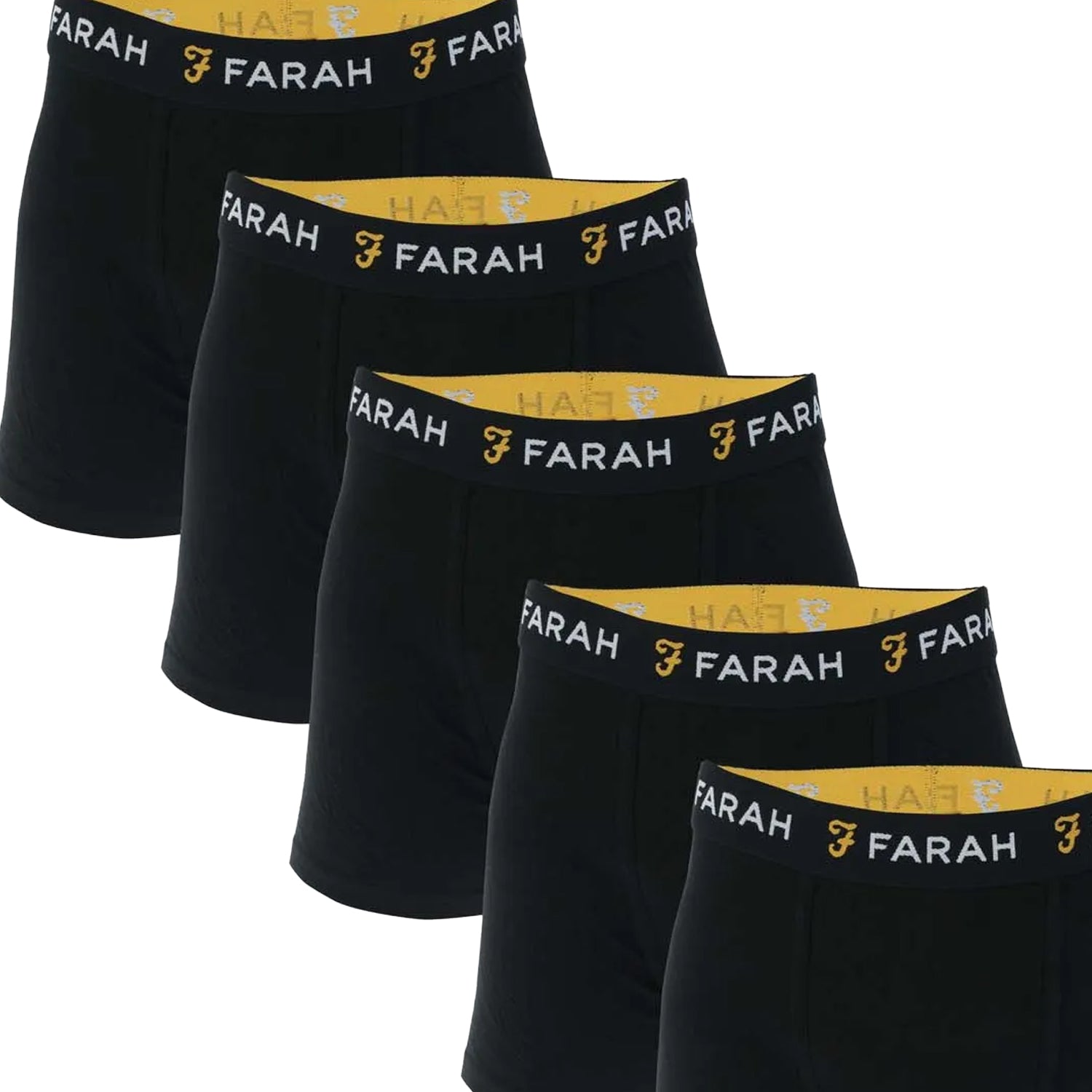 Black - Side - Farah Mens Chorley Boxer Shorts (Pack of 5)