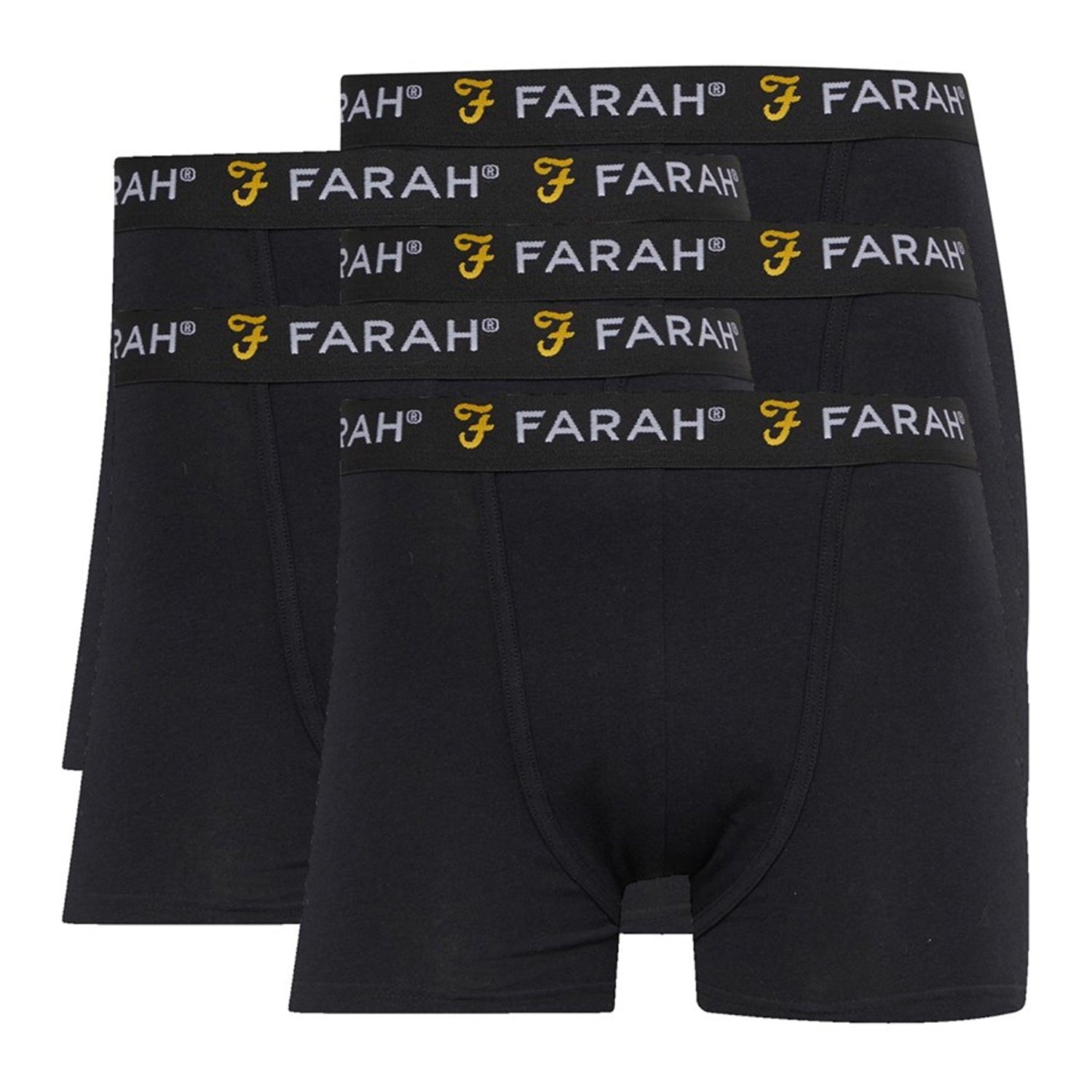 Black - Back - Farah Mens Chorley Boxer Shorts (Pack of 5)